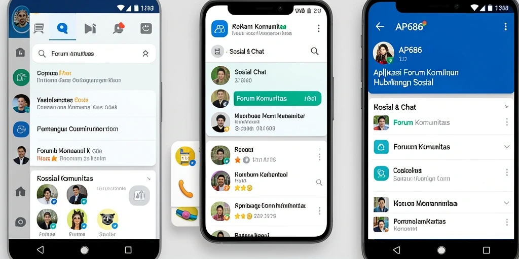 Tampilan antarmuka sederhana aplikasi Forum Komunitas AP686.