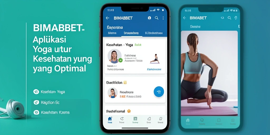 Antarmuka aplikasi BIMABET yang sederhana dan fungsional untuk praktik yoga.