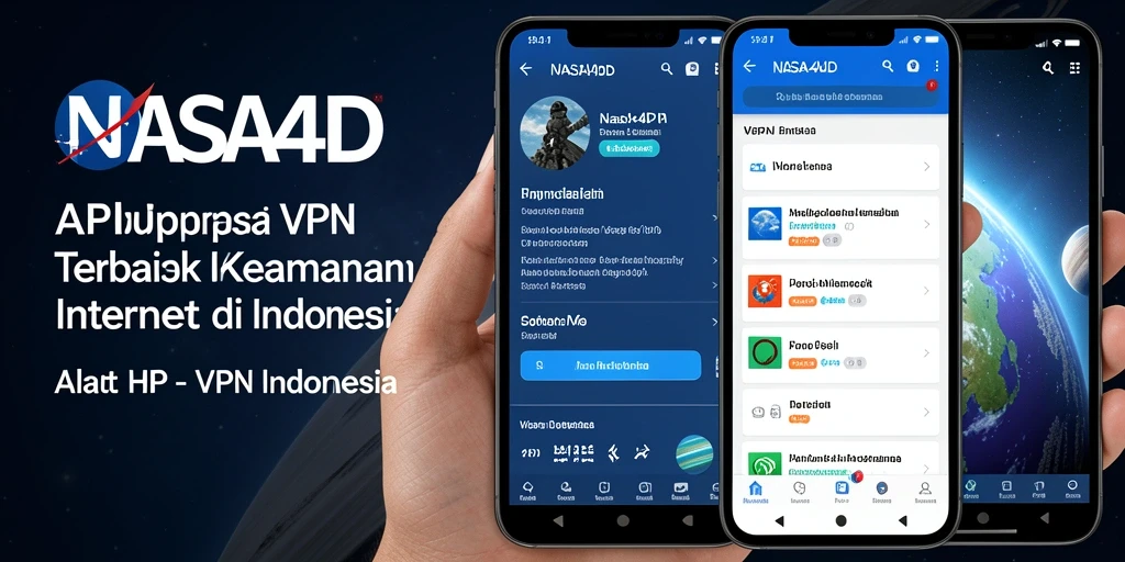 Tampilan antarmuka aplikasi VPN NASA4D yang mudah digunakan.