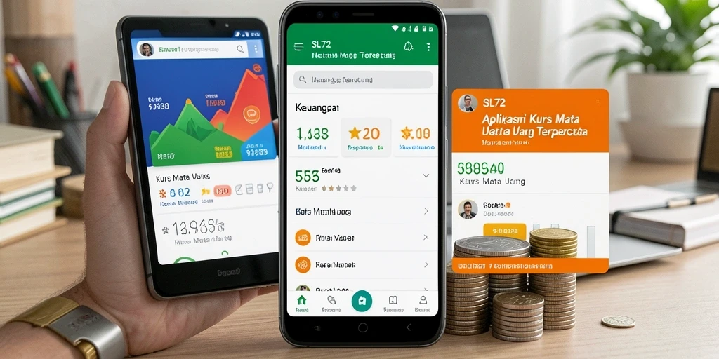 Antarmuka aplikasi SL72 dengan informasi Kurs Mata Uang