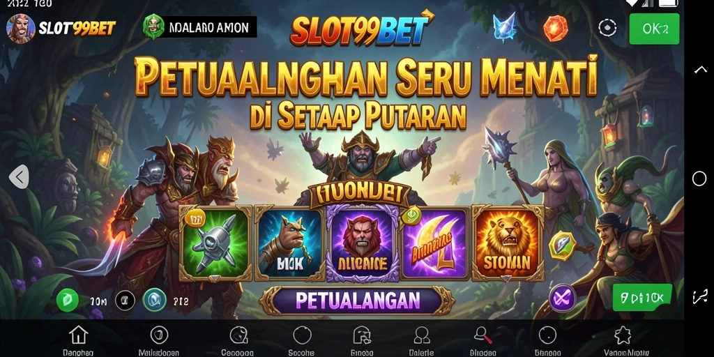 Tampilan antarmuka SLOT99BET yang menarik dan penuh warna.